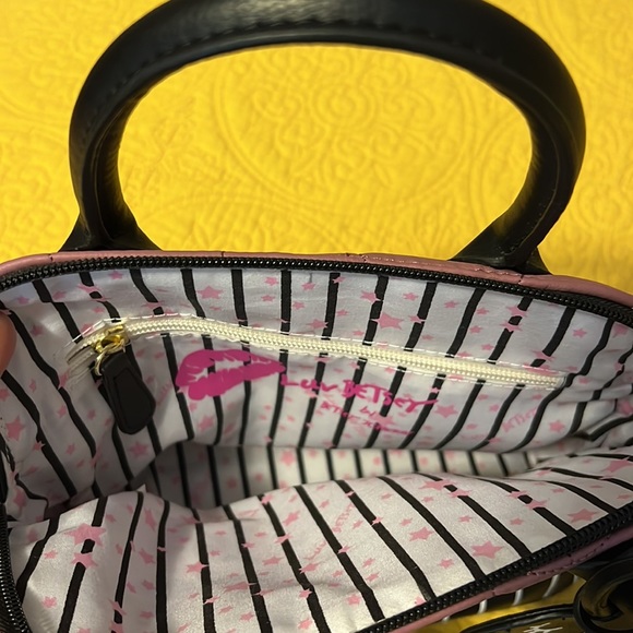 Luv Betsy plum handbag with black/white stripes. Excellent condition. - Picture 4 of 7